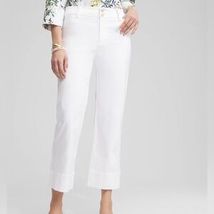 Chico's Trapunto Wide Leg Cropped Pants